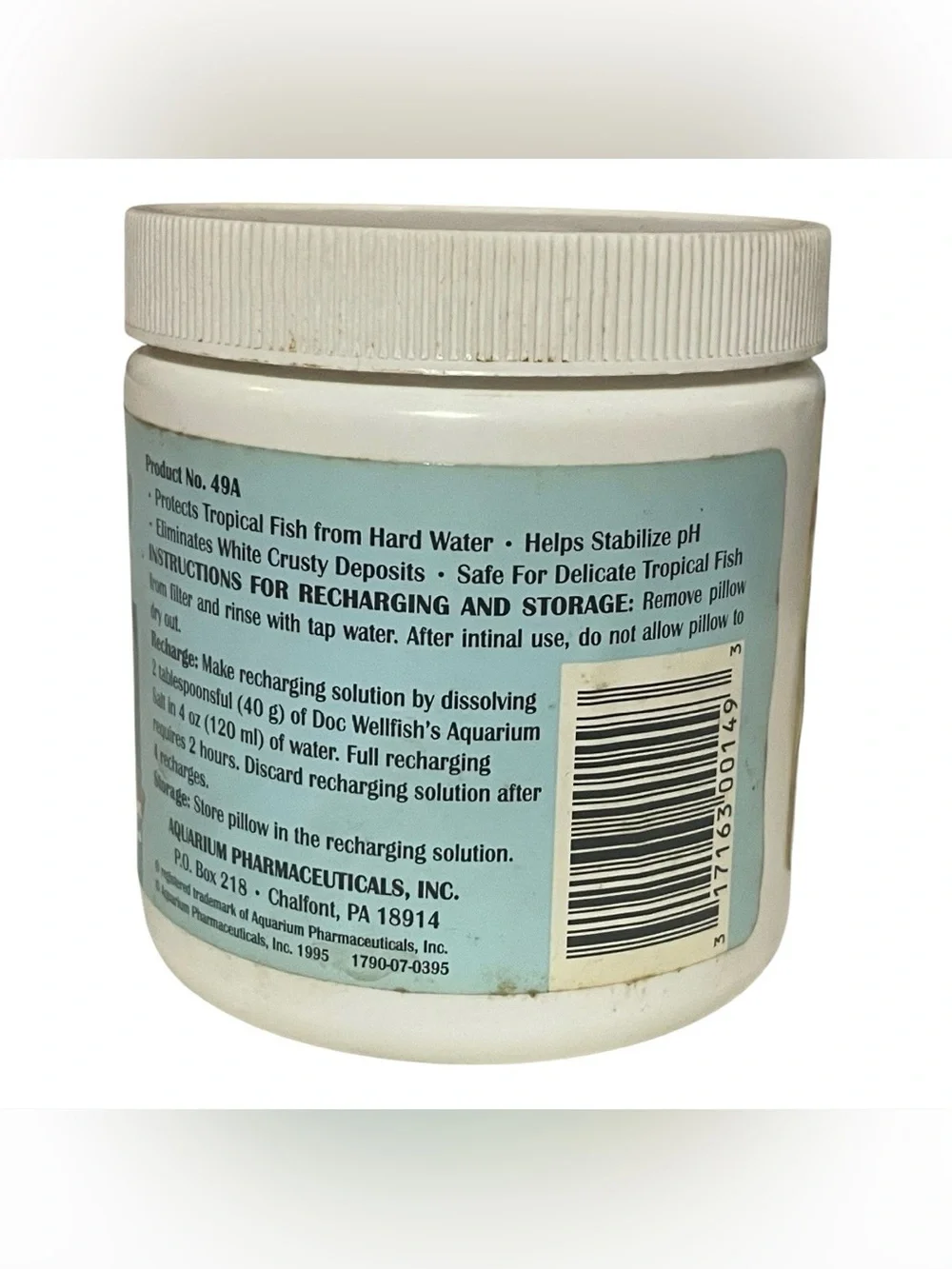 Water Softener Pillow For Freshwater Aquarium Use Only
